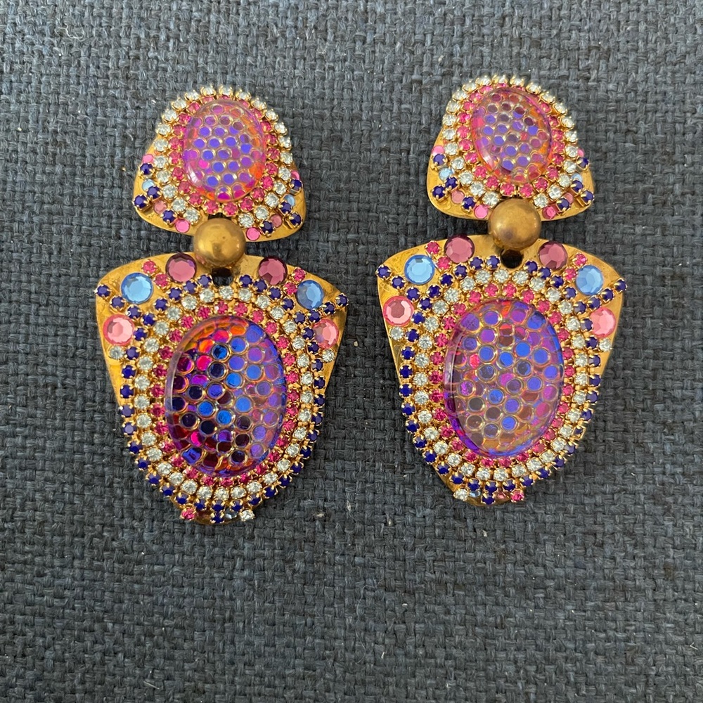Vintage Jack Smile clip earrings - Picture 1 of 4